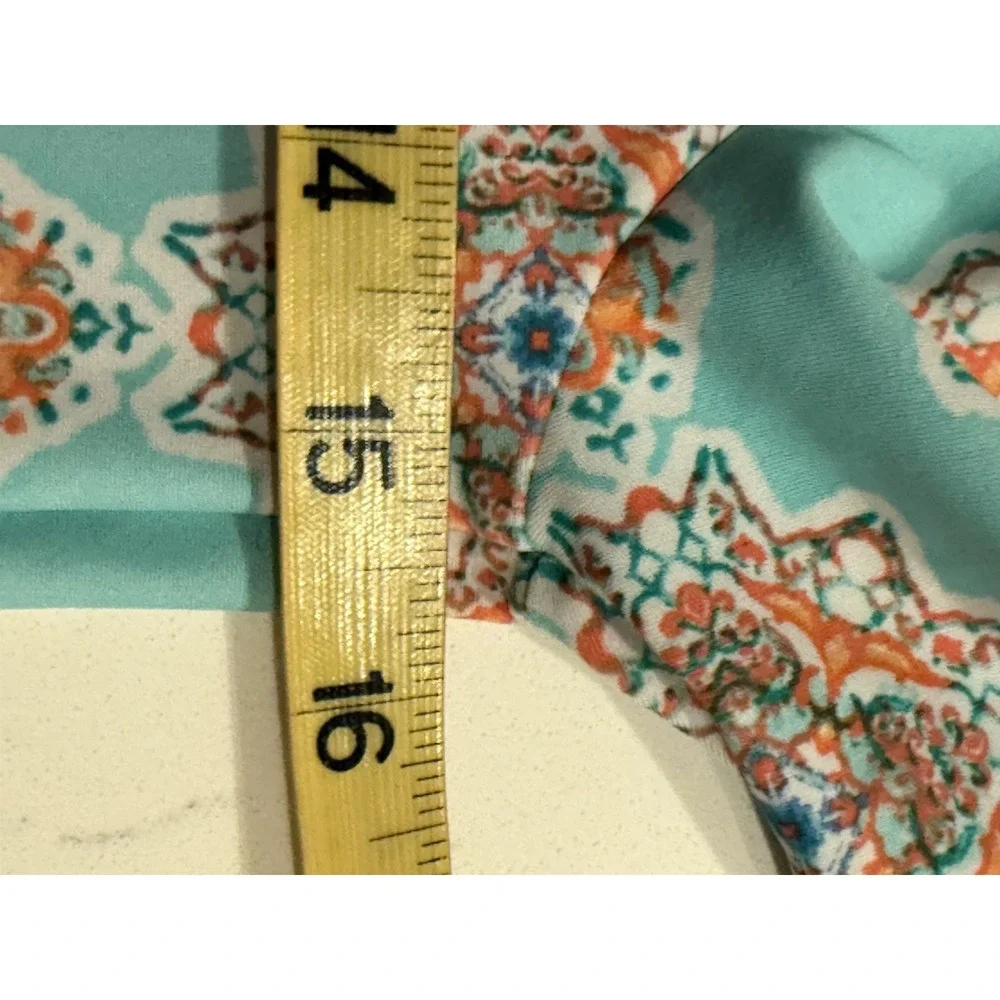 Cabana Life‎ Aqua & Orange Medallion Print Rashguard Tunic – Size 10 Girls